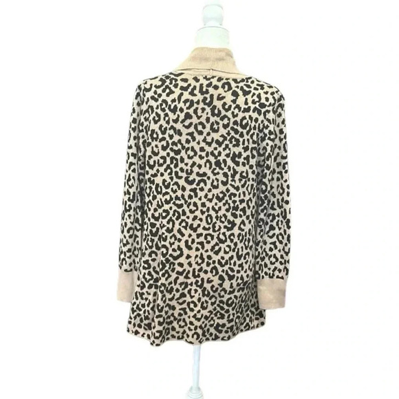 Ruby Moon Leopard Animal Print Sweater Cardigan Size Large - Picture 7 of 10